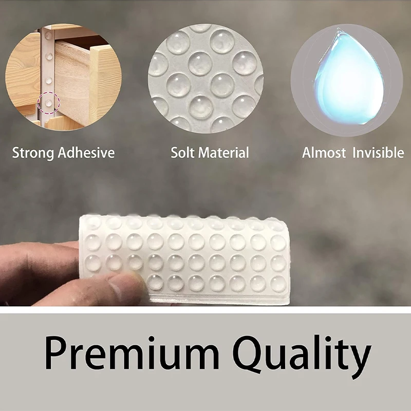 100pcs/sheet Self-Adhesive Clear Rubber Feets,Round Soft Silicone Bumpers for Furniture Cabinet,Mini Cushion Protective Pads