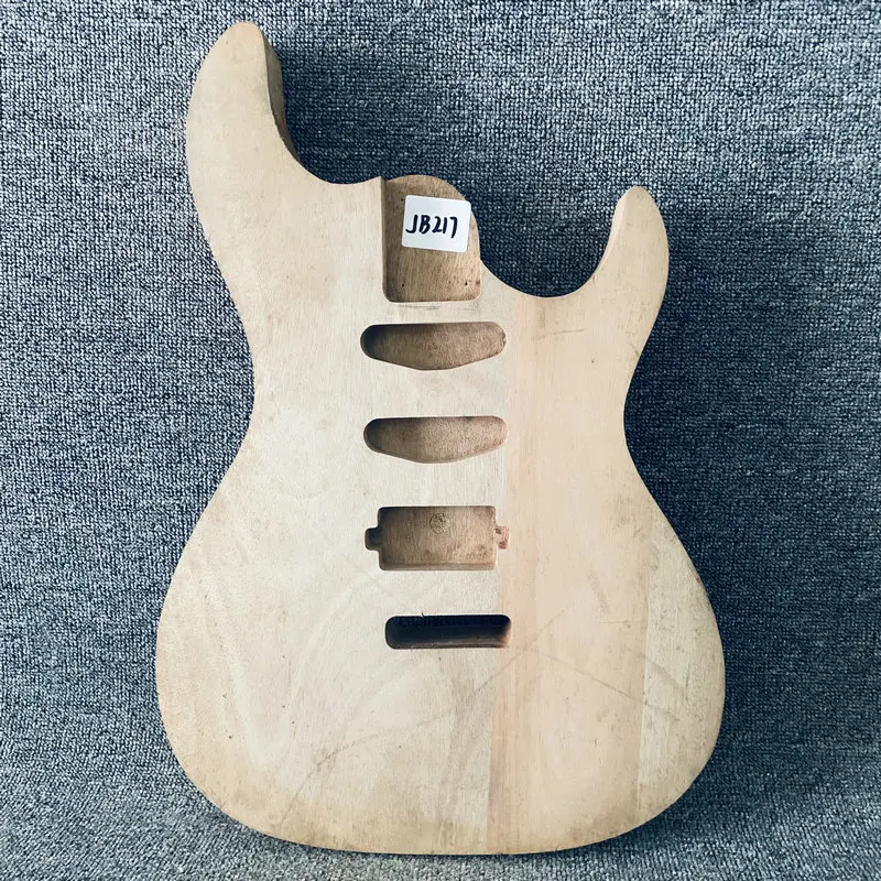 

jb217 SSH Pickups Custom Bridges Solid Wood Unfinished Electric Guitar Body with Damages for DIY Replace Right Hand Custom Order