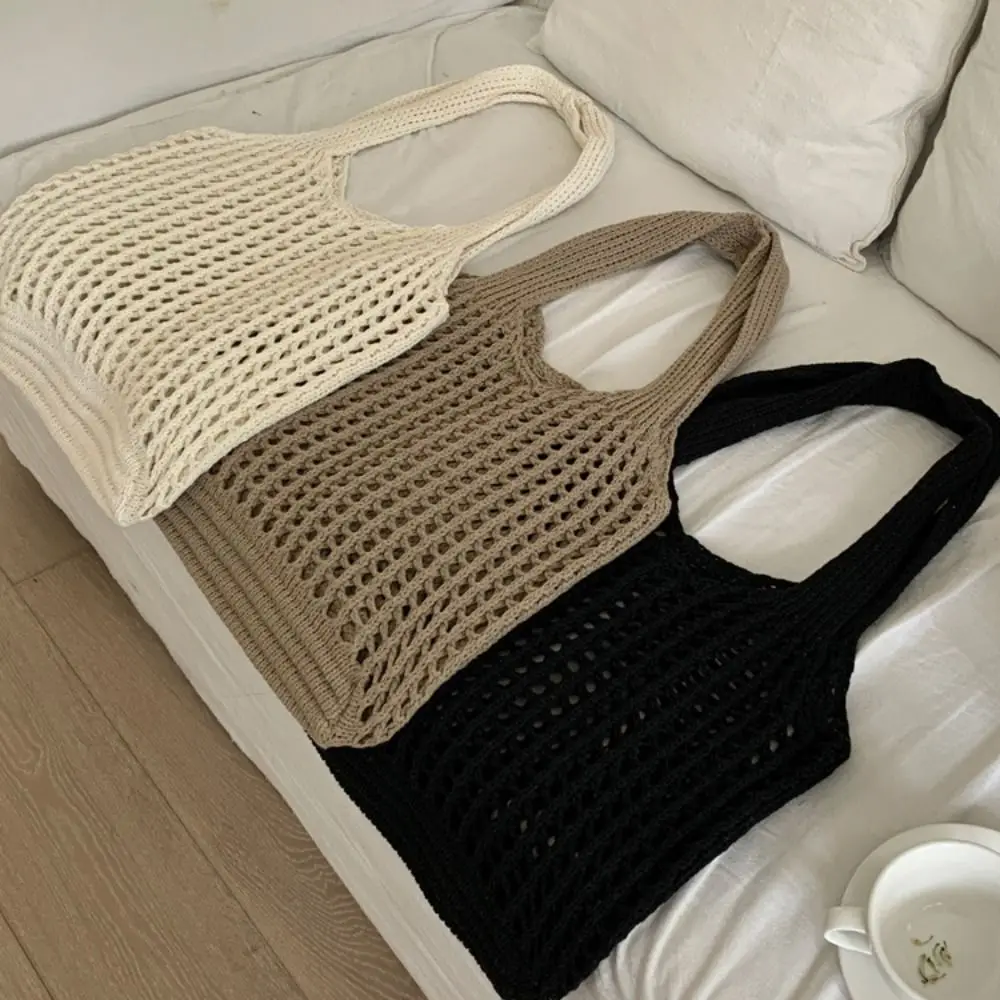 

Summer Shoulder Bag Hollowed Out Knitted Bag Bohemian Large Capacity Weave Bag Storage Bag Handbag Crochet Tote Bag Girl