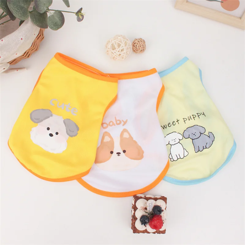 Cartoon Bear Dog Clothes Cute Cotton Dog Costume Pet T-shirt Cats Vest for Puppy Small Medium Dogs Shih Tzu Dog XS-XXL