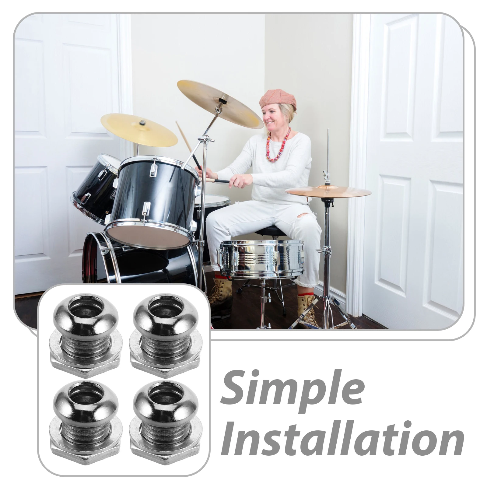 

4pcs Drum Drum Vent Hole Replacement Hole Screws Air Hardware Kit Percussion Instrument Parts Replacement Ventilation