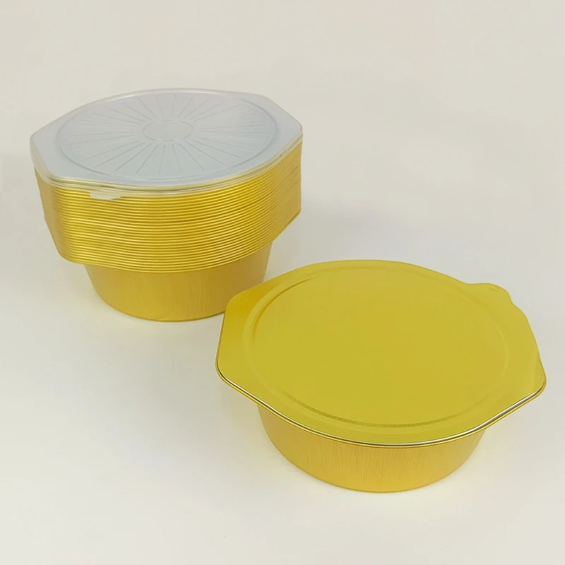 

Portable Aluminum Foil Pans with Handles 1430ml Large Capacity Disposable Roasting Trays Outdoor Camping BBQ Supplies 10pcs Pack