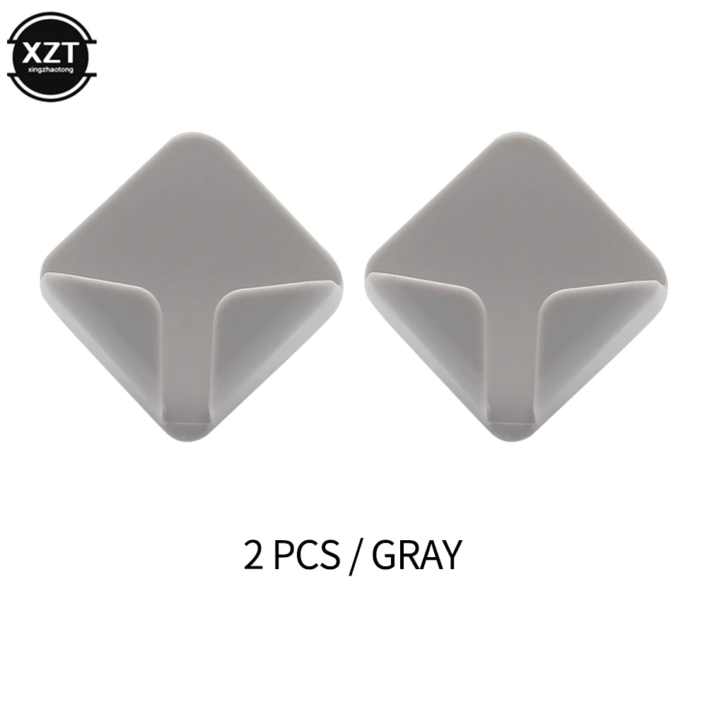 Creative Punch-free Wall Socket Hook Traceless Sticky Hook Wire Holder Storage Kitchen Bedroom Stand 2 Packs