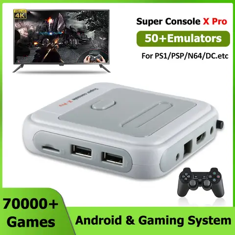 Super Console X Pro Retro Video Game Console TV Box Game Box Two In One Built-In 50+ Emulators 70,000+ Games For PSP/PS1/N64/NDS