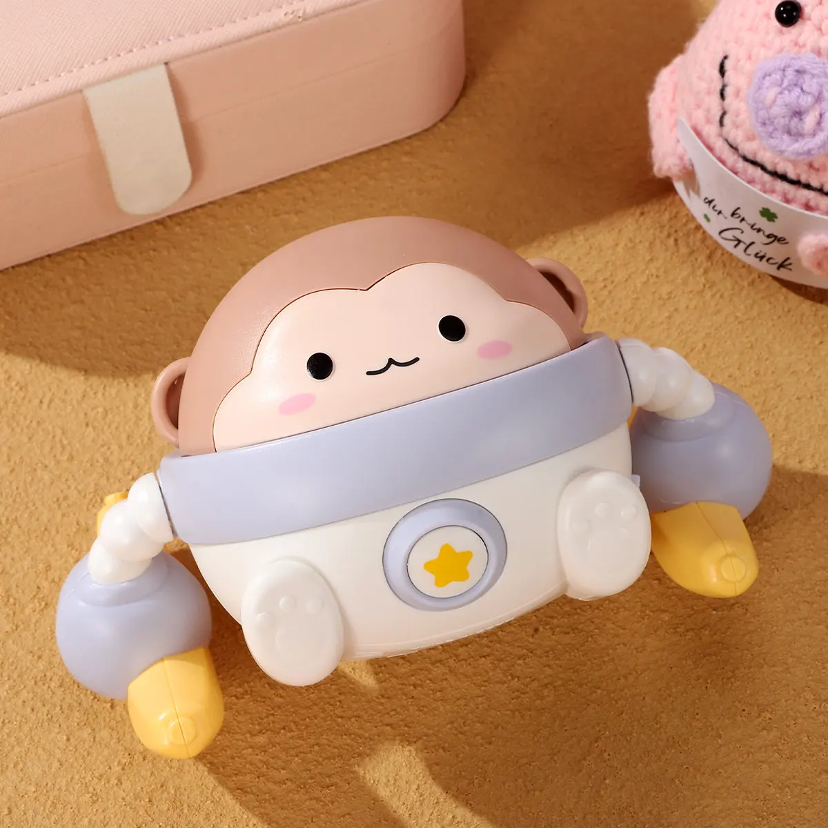 Monkey Toys for Play Gym Baby Walking Toddler Animal Musical Light up Dancing Crawling Electric Infant Tummy view 4