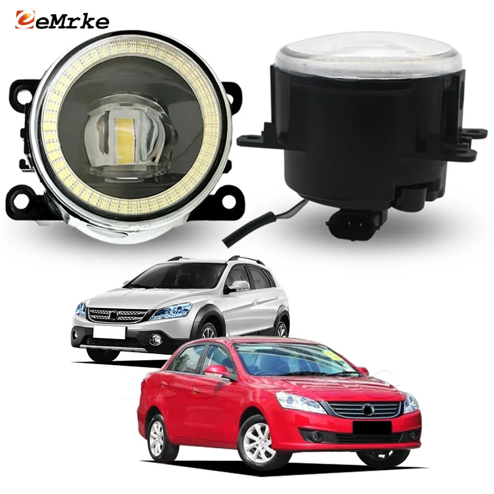 LED Angel Eyes Fog Lights DRL Ring for Dongfeng S30 / H30 Cross 2014 2015 2016 2017 Car PTF 30W with Lens Daytime Running Lamp