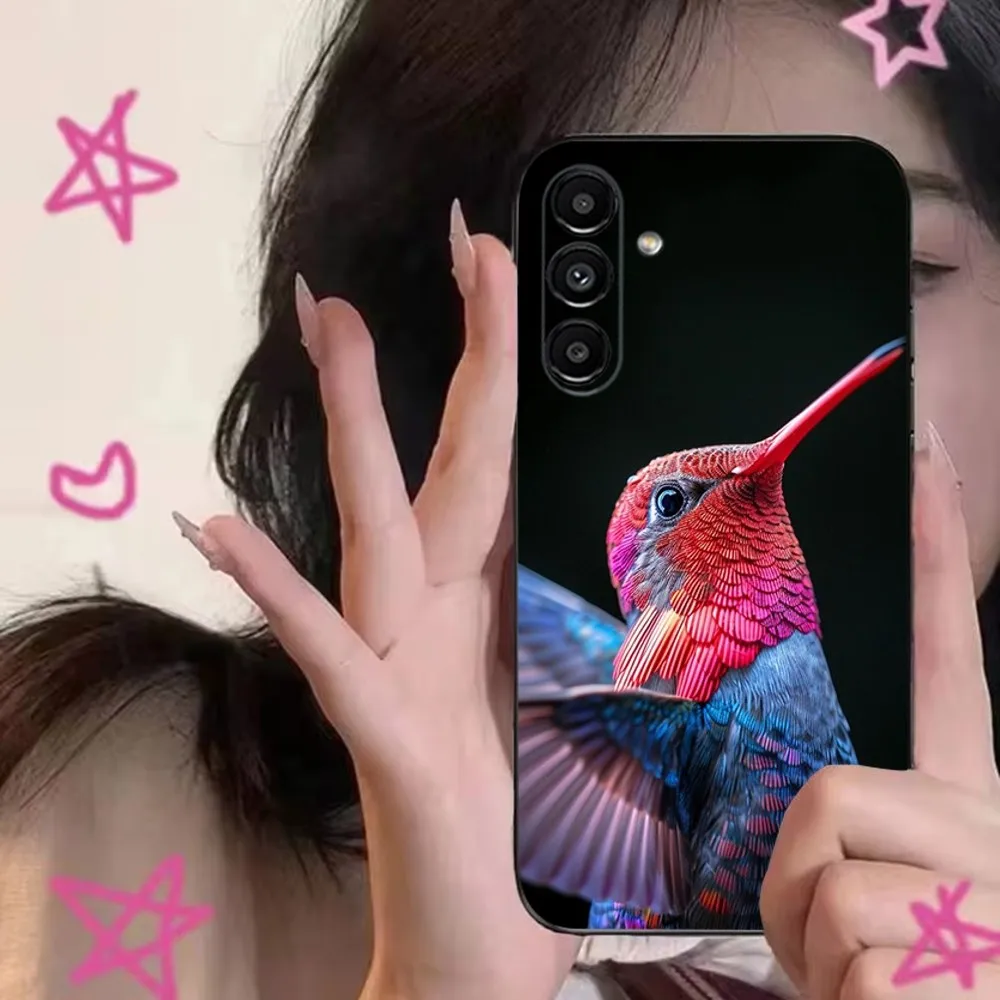 Animal Hummingbird Phone Case For Samsung S24,S21,S22,S23,S30,Ultra,S20,Plus,Fe,Lite,Note,10,9,5G Black Soft Cover