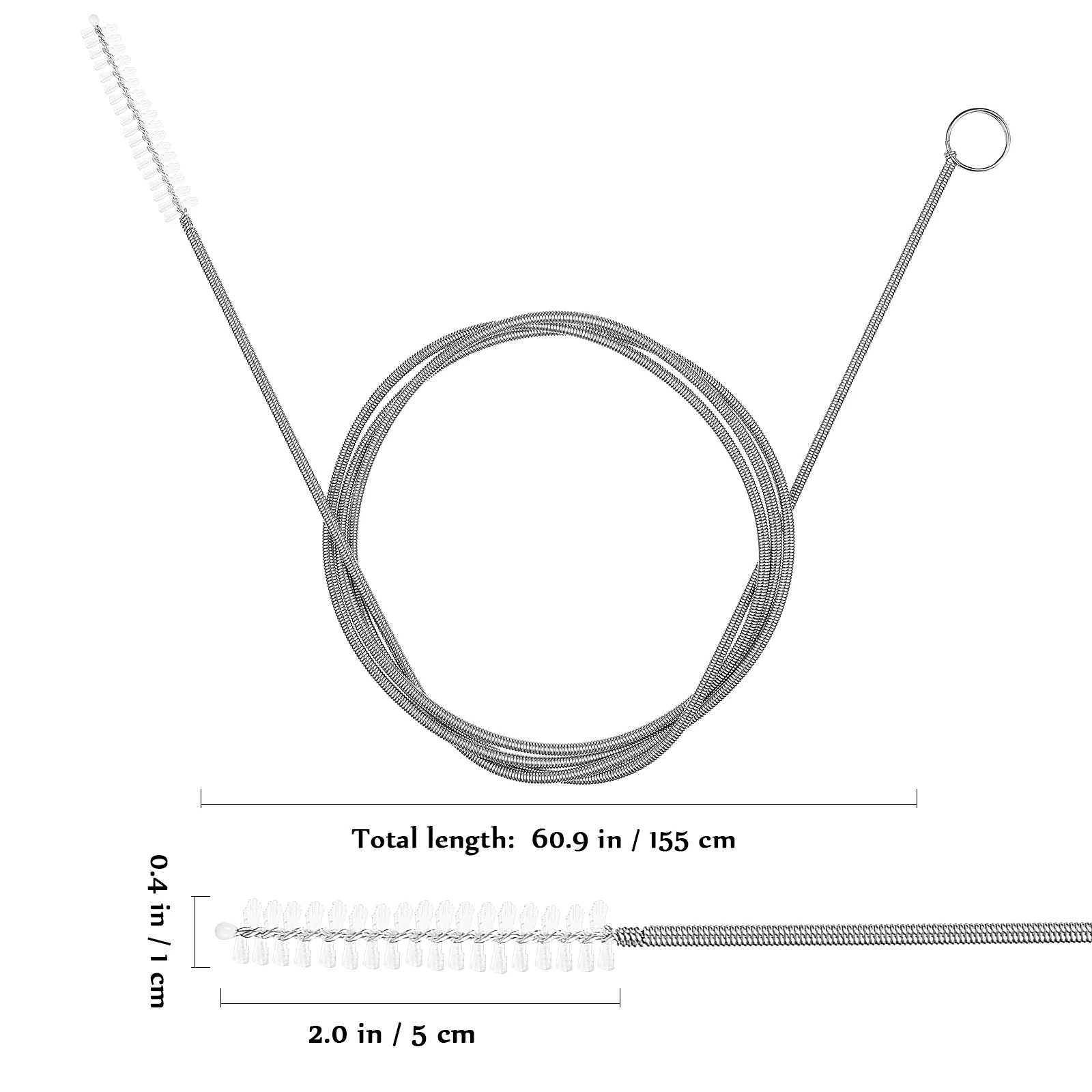 2 قطعة شعيرات نايلون من الفولاذ المقاوم للصدأ أدوات تنظيف أنبوب مرن لمرشح مضخة حوض الصرف أنبوب خرطوم خزان الأسماك #1