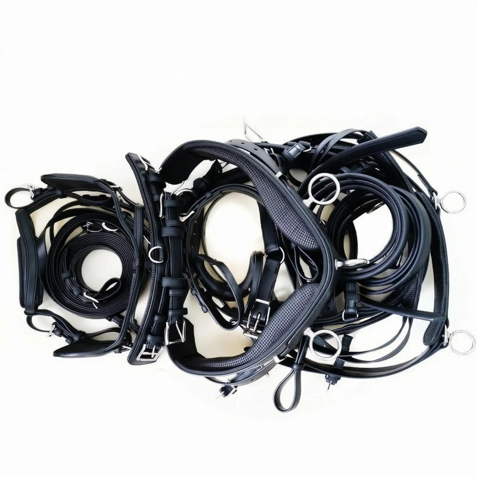 European-Style Horse Driving Harness Stylish Horse Driving Harness with Breastcollar Adjustable for Equestrians