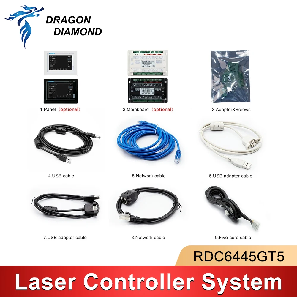 Standard Set Ruida RDC6445GT5 CO2 Laser Controller System Laser Control Panel for CO2 Laser Engraving Cutting Machine