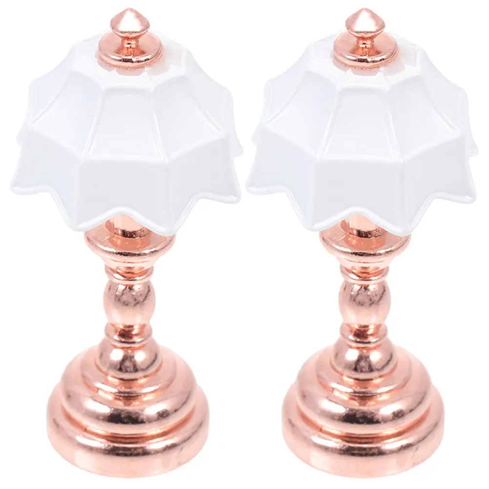 

2Pcs Miniature Table Lamp Reliable Material Mini Floor Light for Miniature House DIY Scene Ornament Mini House Decorative Lights