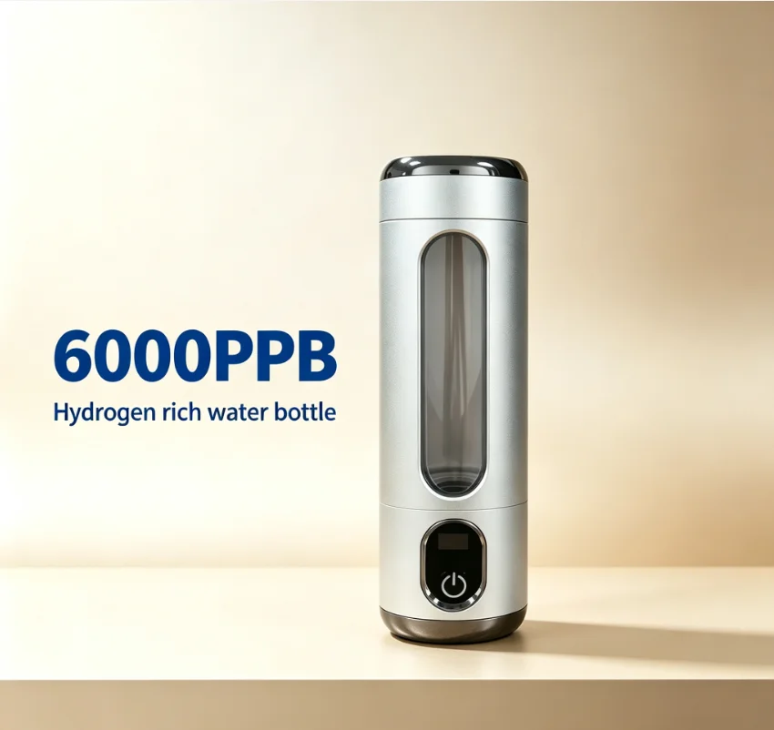 Bouteille d'eau portable enrichie en hydrogène 6000PPB, rechargeable par USB, ioniseur d'hydrogène pour la maison, le bureau et les voyages