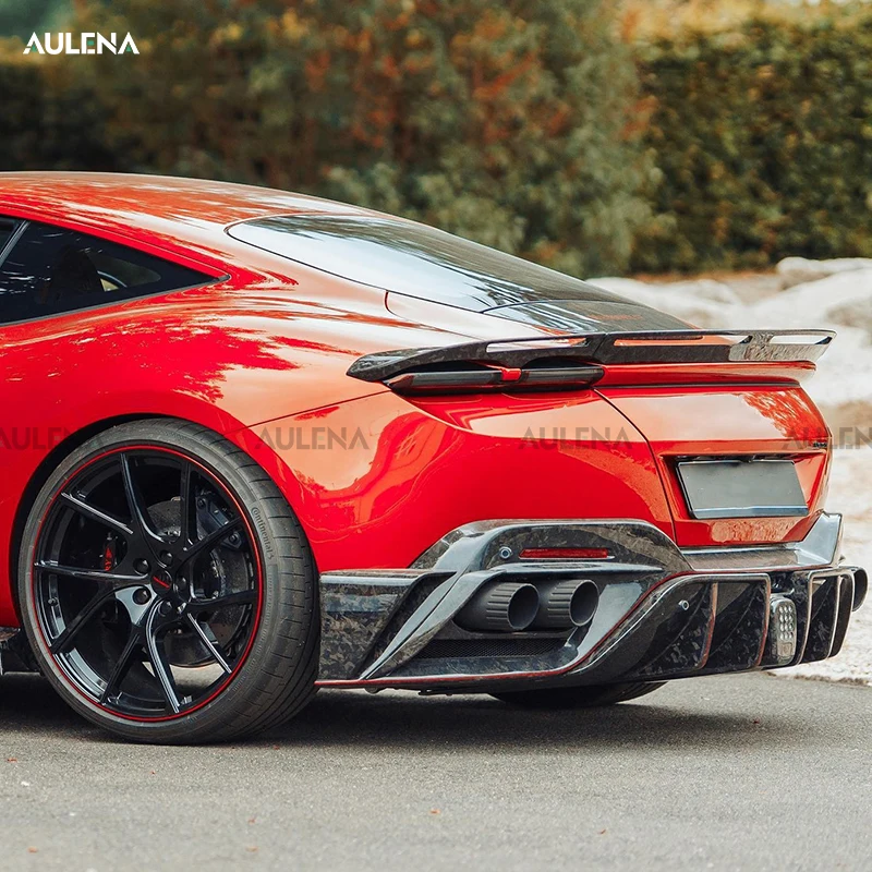 Aulena MSO Style Dry Carbon Rear Diffuser For Ferrari ROMA Carbon Front Lip Side Skirt Fender Trims Front Lip for Ferrari ROMA