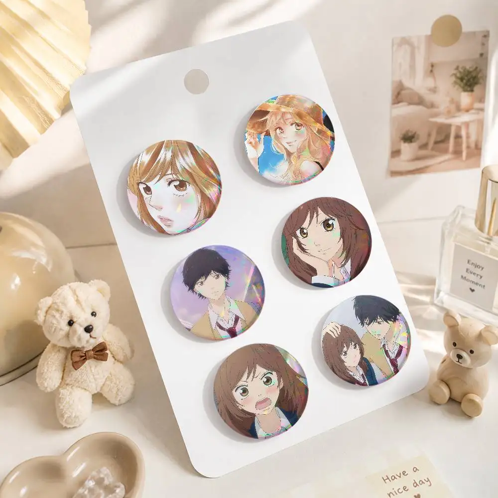 A-A-Ao H-Haru R-Ride Creative Round Button Pins Badge Set  Anime Movie Music Pattern Brooches For Bags Jackets