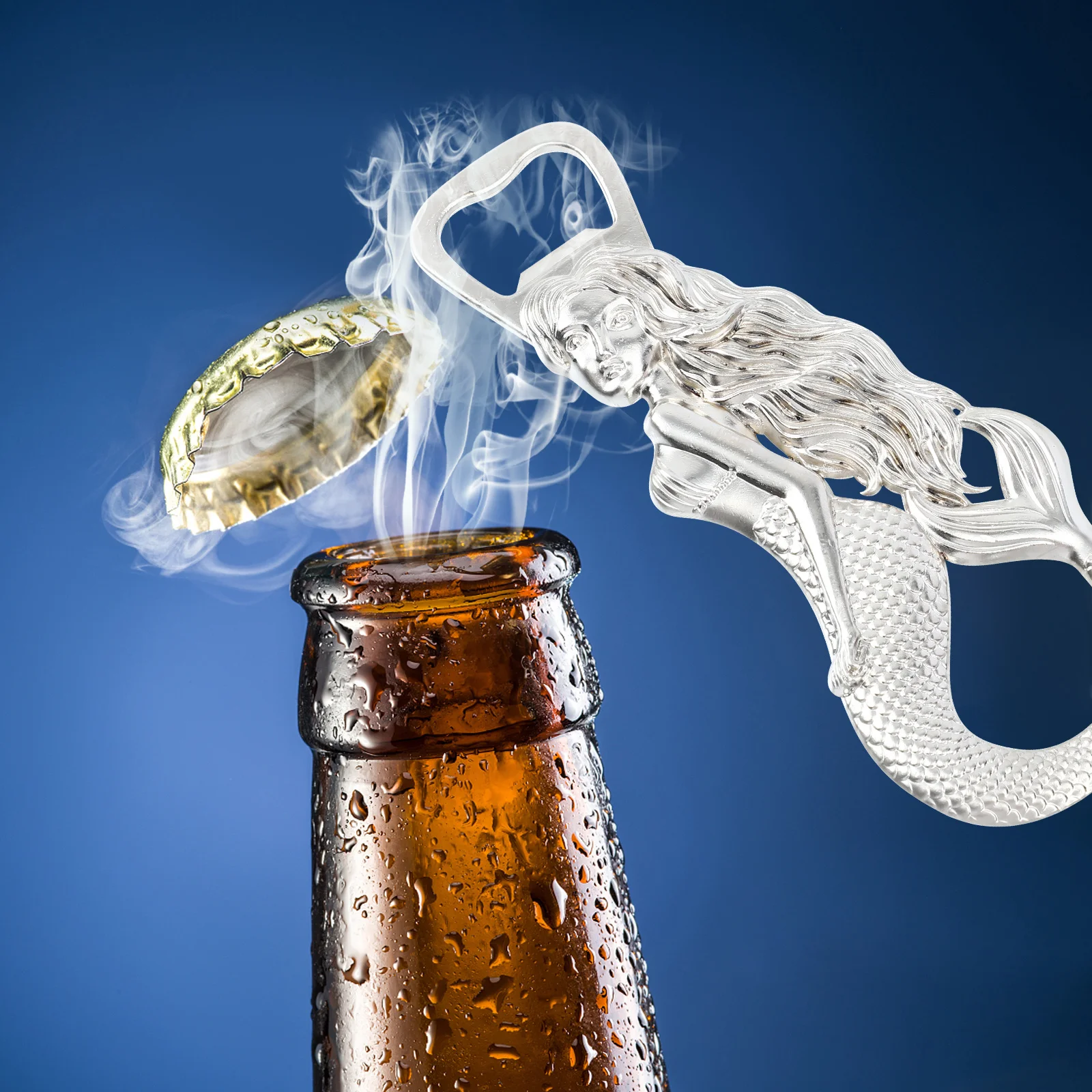 

2pcs Mermaid Bottle Magnetic Beer Opener Portable Soda Opener For Festival Gift Fridge Magnet Bar Kitchen Tool