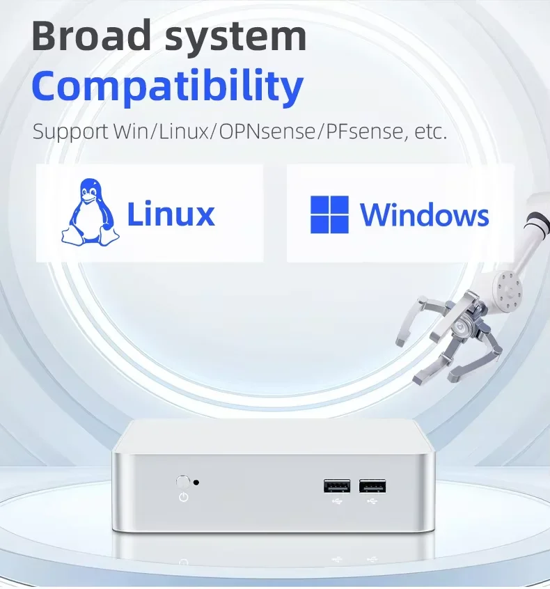 Inter Core i7-8705G Mini PC Supporto WiFi Computer desktop Pfsense con 8x2,5G LAN 2xHDMI2.0 3xUSB3.0 2xUSB2.0 Windows10 Ready