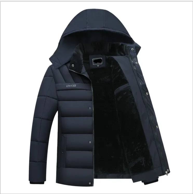 Chaqueta de invierno para hombre, abrigo de algodón cálido con forro polar grueso, ropa de invierno informal de ajuste Regular para papá, prendas de vestir exteriores para hombres mayores