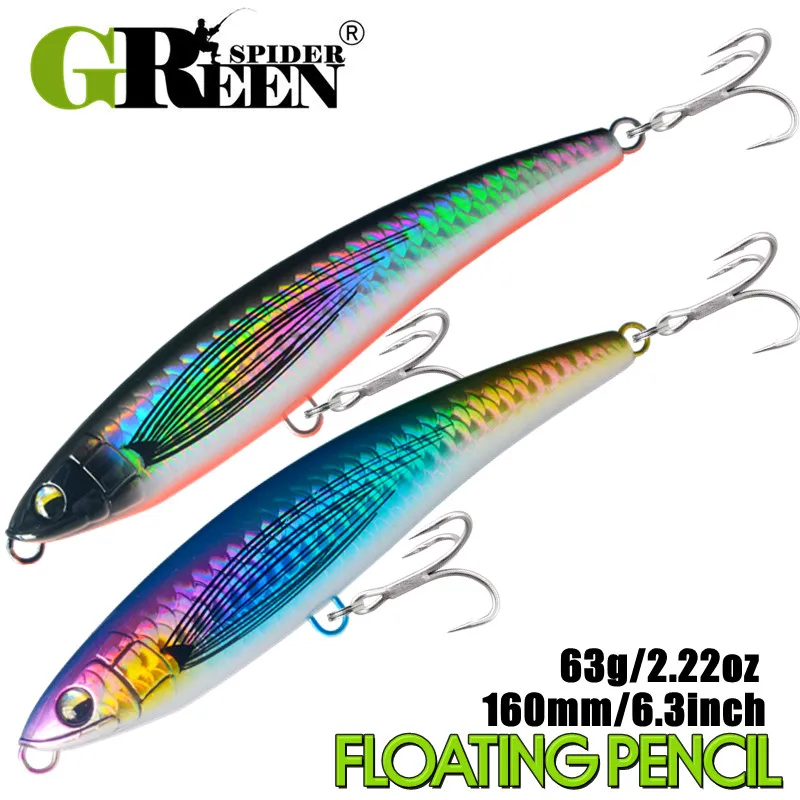 160mm 63g GT Schwimm Bleistift Köder Big Game Stickbait Künstliche Harten Köder Salzwasser Trolling Köder Für Thunfisch meer Angeln Köder