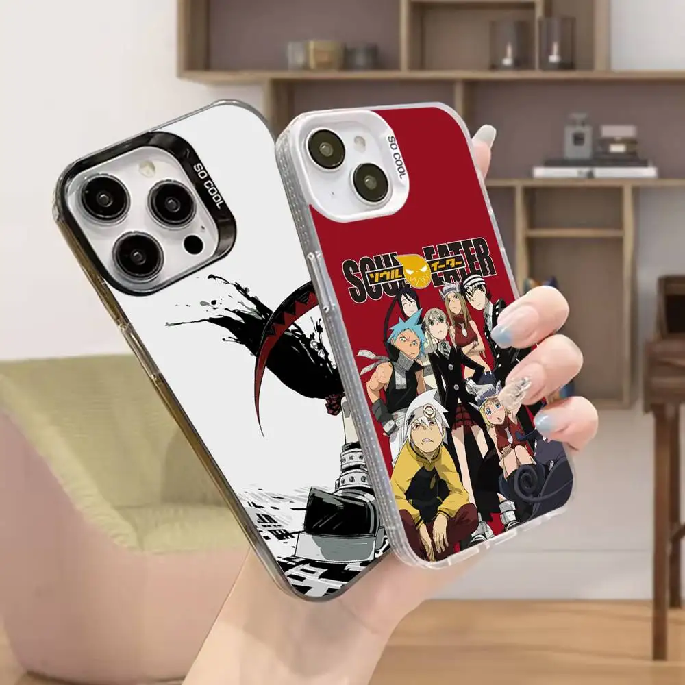 

Anime S-Soul Eater Phone Case For iPhone 16,15,14,13,12,11,Mini,Pro,SE,MAX White Matte Shockproof Cover