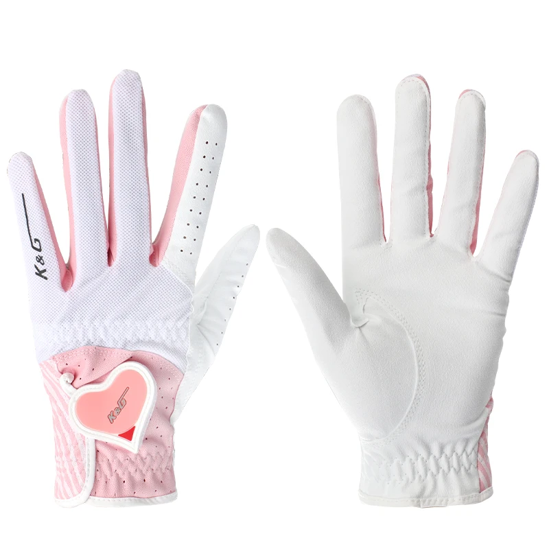 New 1 Pair Golf Gloves Woman PU Leather Soft Gloves Ladies Anti-Slip Granules Sports Mittens Elegant Right Left Hand Golf Aids