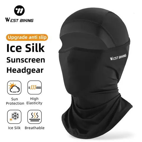 WEST BIKING Cycling Caps Summer Men's Motorcycle Balaclava UV Protection Anti-slip Hiking Full Face Mask Cooling Sport Gear