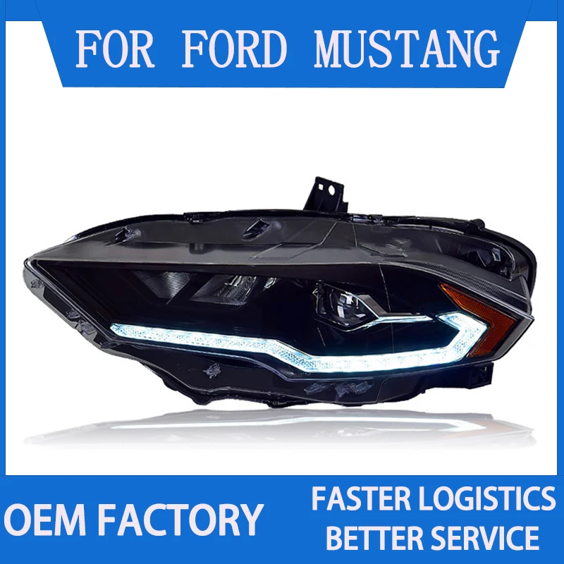 1 Pair LED Headlight Assembly for Ford Mustang 2018 2019 2020 Headlight Plug and Play with LED DRL Dynamic Turning Head lights