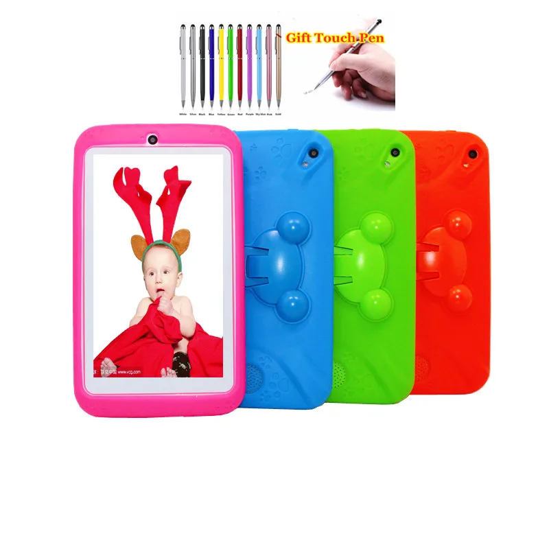 Hele Verkoop 7 INCH E98 Android 10.0 KID Gift Tablet PC 1GBRAM + 16G ROM Met Silicon beugel Case Dual Camera