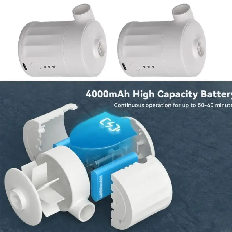 

D5BE Fast Charging Transportable Inflator For Outdoor Home Use 4 Multiple Purpose Nozzles 164g Mobile Plan Rechargeable Battery