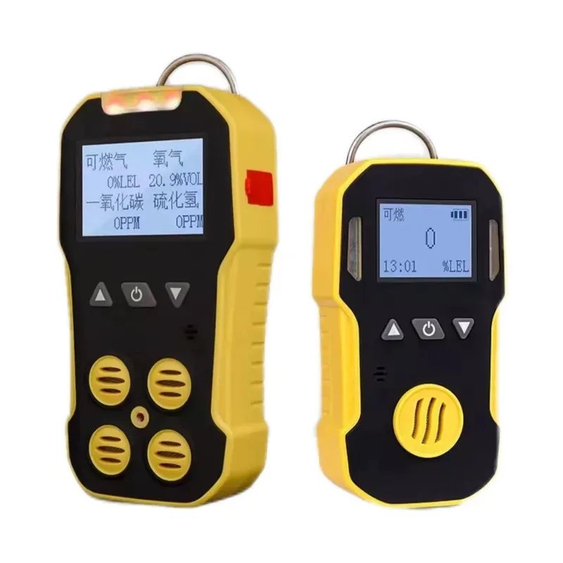 New Design Yellow Lightweight Portable High Performance CH4 H2S CO O2 Multi Gas Detector for Fire Protection
