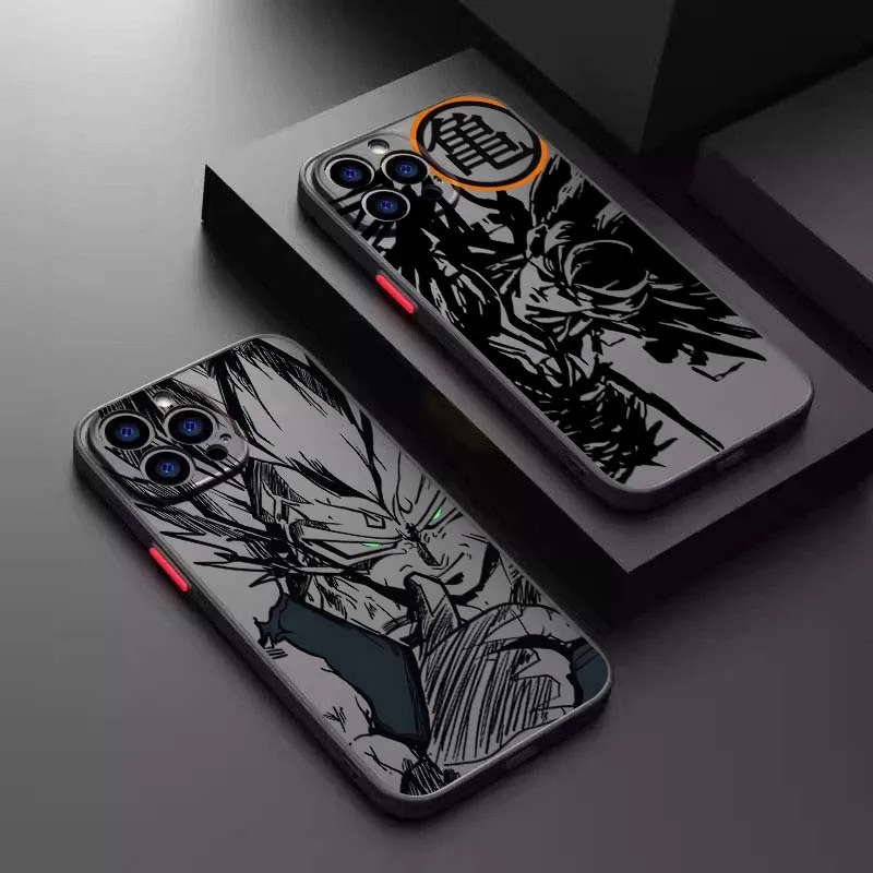 لعبة دراغون بول لاين كول آرت لهاتف أبل آيفون 17 اير 16 15 14 13 12 11 XS X Pro Max Plus حافظة هاتف شفافة بلوري #1