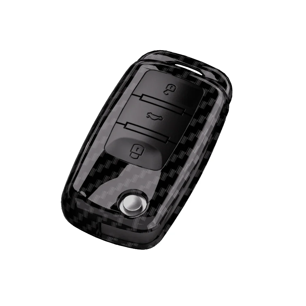 Abs Koolstofvezel Autosleutel Hoes Omhulsel Voor Vw Volkswagen Polo Golf Passat Kever Tiguan Seat Leon Altea Skoda Octavia Kodiaq