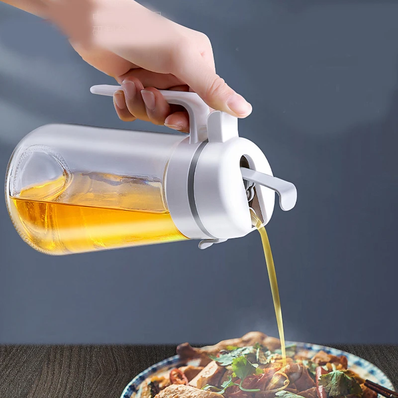 زجاجة موزع زيت الزيتون، زجاجة زيت قابلة للطي تلقائيًا، حاوية زجاجية للمطبخ لصلصة الصويا، رذاذ زيت الطبخ لشراب القهوة، مانعة للتسرب