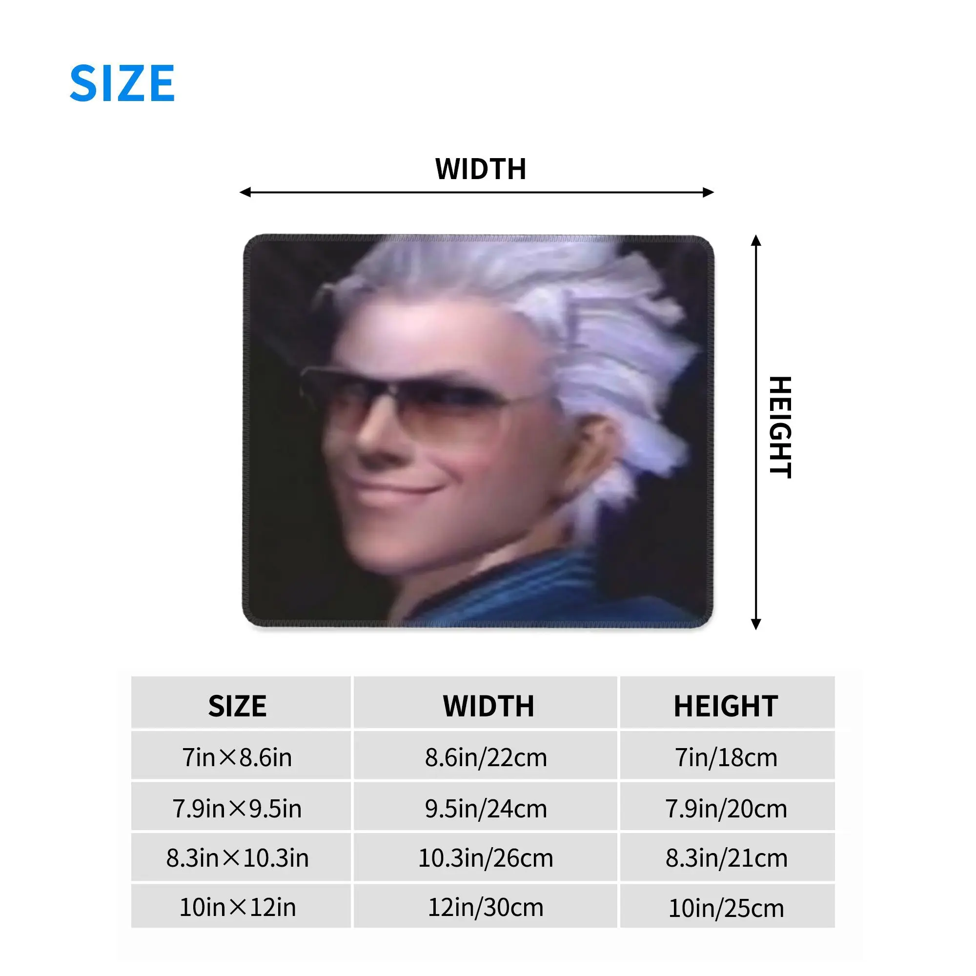 Vergil From the Devil May Cry Seri Mouse Pad Computer Keyboard Mouse Mat Gaming PC Laptop Desk Mat Office Accessories Table Mats