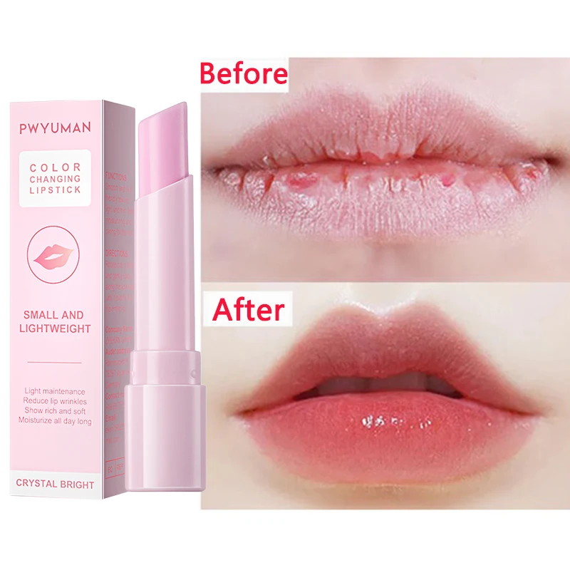 

Magic Color-changing Lipstick Moisturizing Lip Balm Lip Plumping Gloss Pink Lip Care Moisturizer Female Makeup Korean Cosmetics