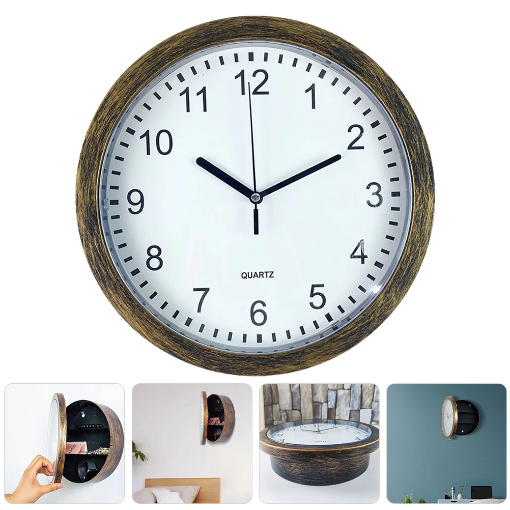 

Retro Wall Clock Home Decor Wall Hanging Clock Round shaped PVC Silent Living Room Bedroom Clocks Without Batteries s