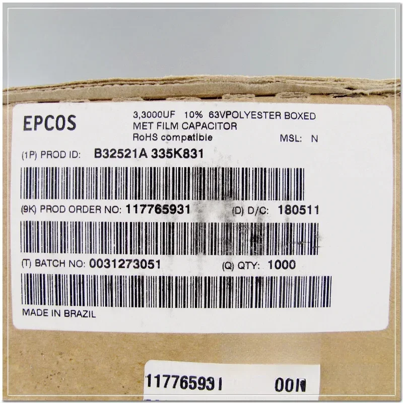 10PCS/50PCS EPCOS B32521 Serie 63V3.3uF 10% Audio MKT Condensatori a film Passo del piede 10mm HiFi