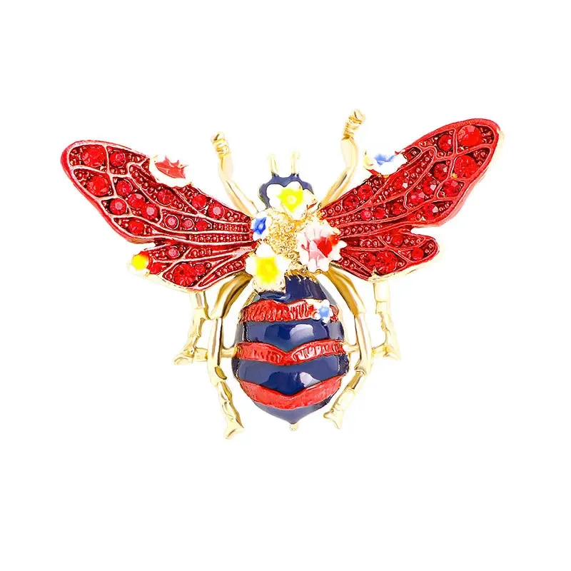 Big Enamel Bee Brooches For Women Flower Insects Party Causal Brooch Pin Jewelry Suit Badges Gift