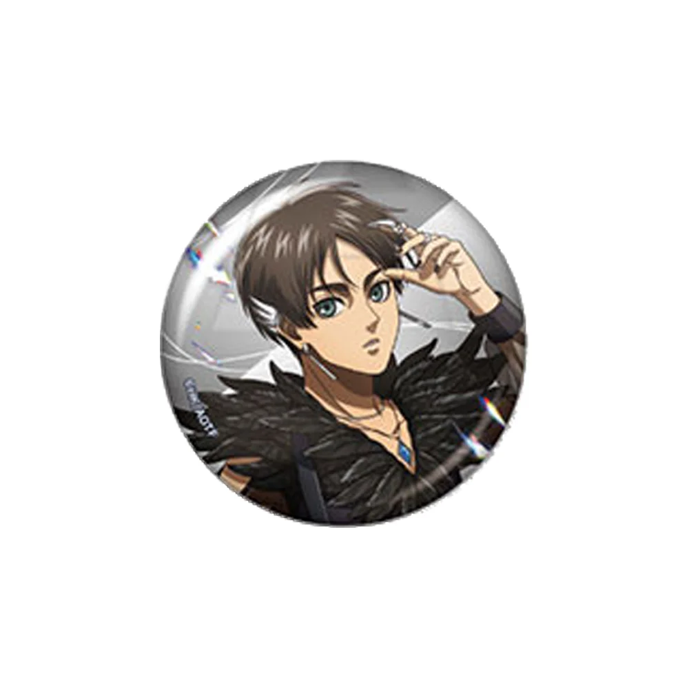 Anime Attack on Titan Levi Ackerman Erwin Smith Badge 58MM Acrylic Stand Keychain Backpack Decoration Charm Decoration Fans Gift