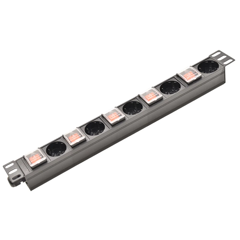 Imagem -02 - Pdu Power Strip para Instalação de Armários Formas Tomada eu Comutadores Independentes 16a 250v 2m Cabo de Extensão