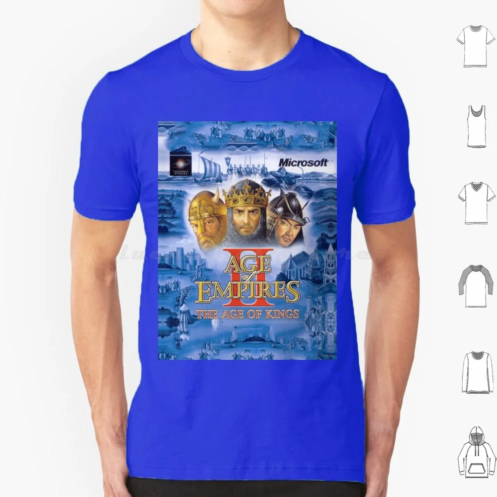 Age Of Empires Ii (Game de Vídeo) Camiseta Tamanho Grande 100% Algodão Age Of Empires Jogo de Computador Pc Os X Windows Age Of Mythology