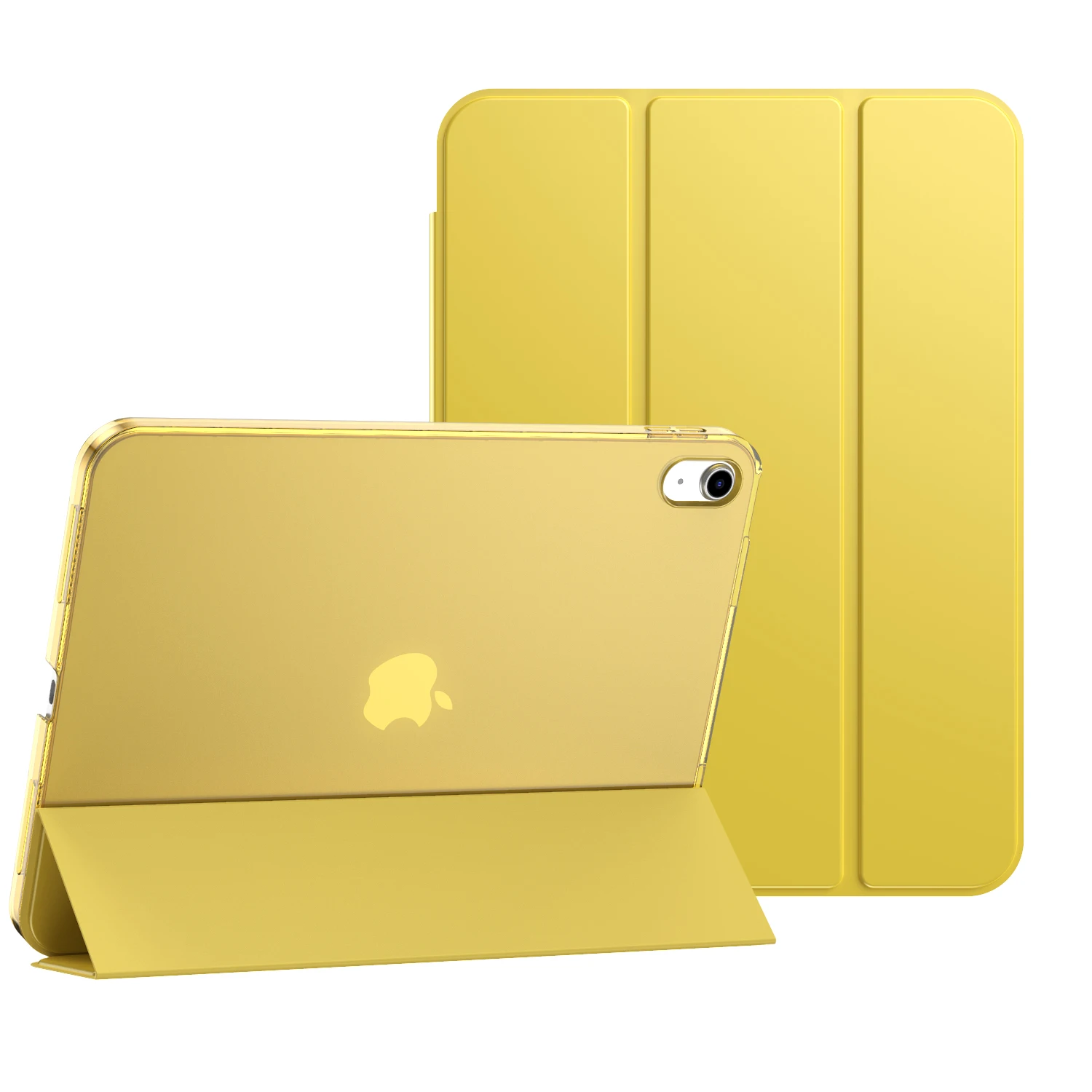 

Yellow Protective Case For iPad 10th 10.9Inch 2022/ (A16) 11th Generation 2025 Semi-Transparent Hard PC Back Cover, Auto Wake Up