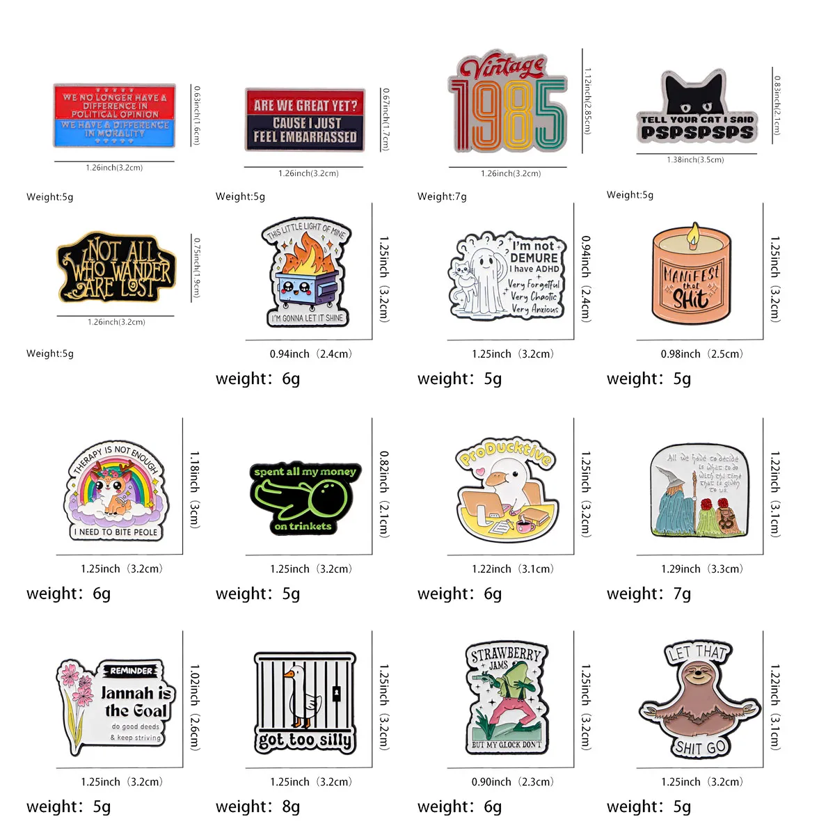 Rainbow Quotations 1985 Enamel Pin Lapel Pins for Backpacks Ghost Badges Cartoon Brooch for Clothes Jewelry Gifts for Friends - Image 2