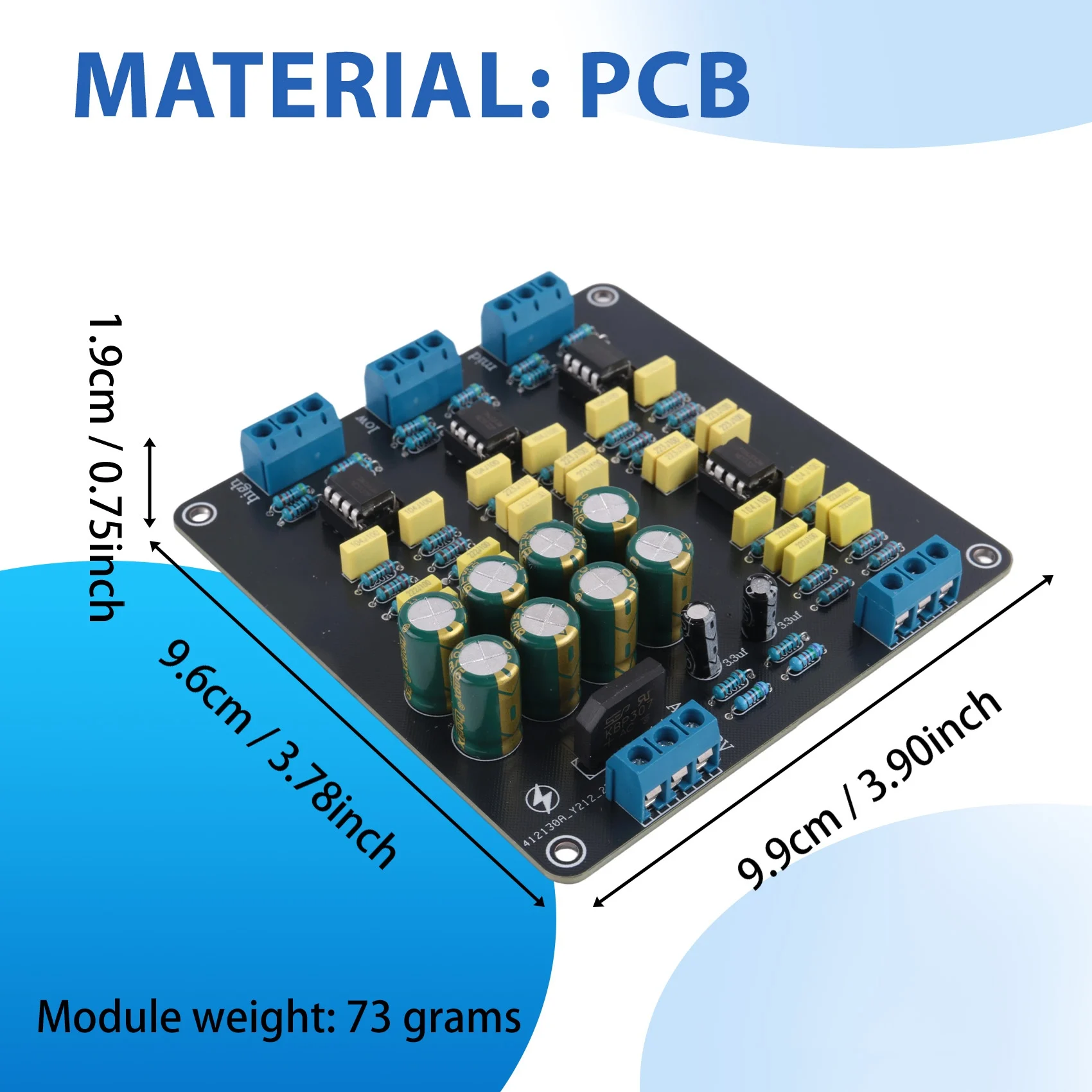 AS95 NE5532 Speaker Crossover Filter Dual-Channel 2.0 Stereo High/Mid/for Bass 3-Way DIY Speaker Amplifier Divider Board