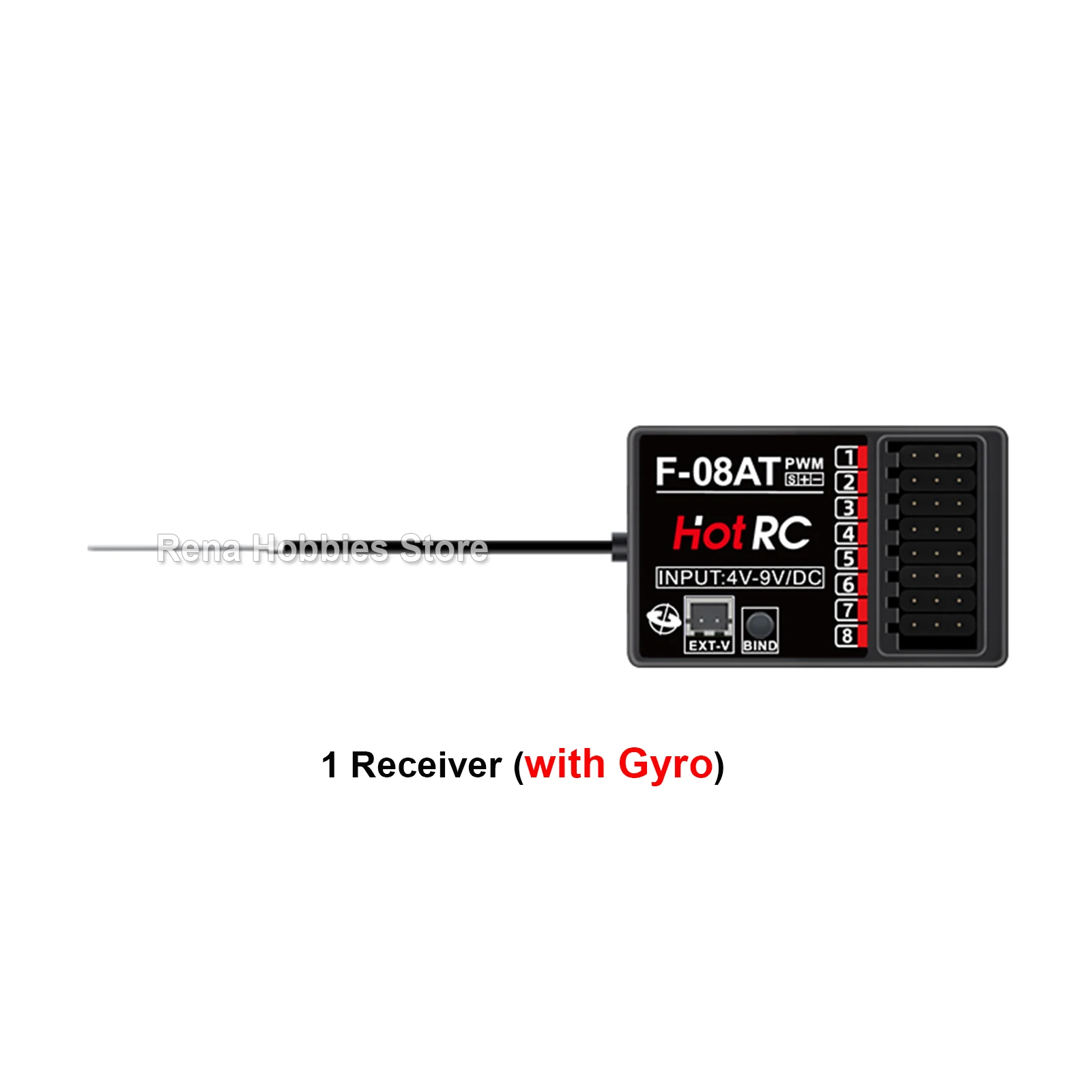 HotRC CT-8A 8CH 2.4Ghz FHSS Afstandsbediening Zender met F-08A Ontvanger Kleurenscherm Voor RC Auto Vrachtwagen Schip Boot tank Model