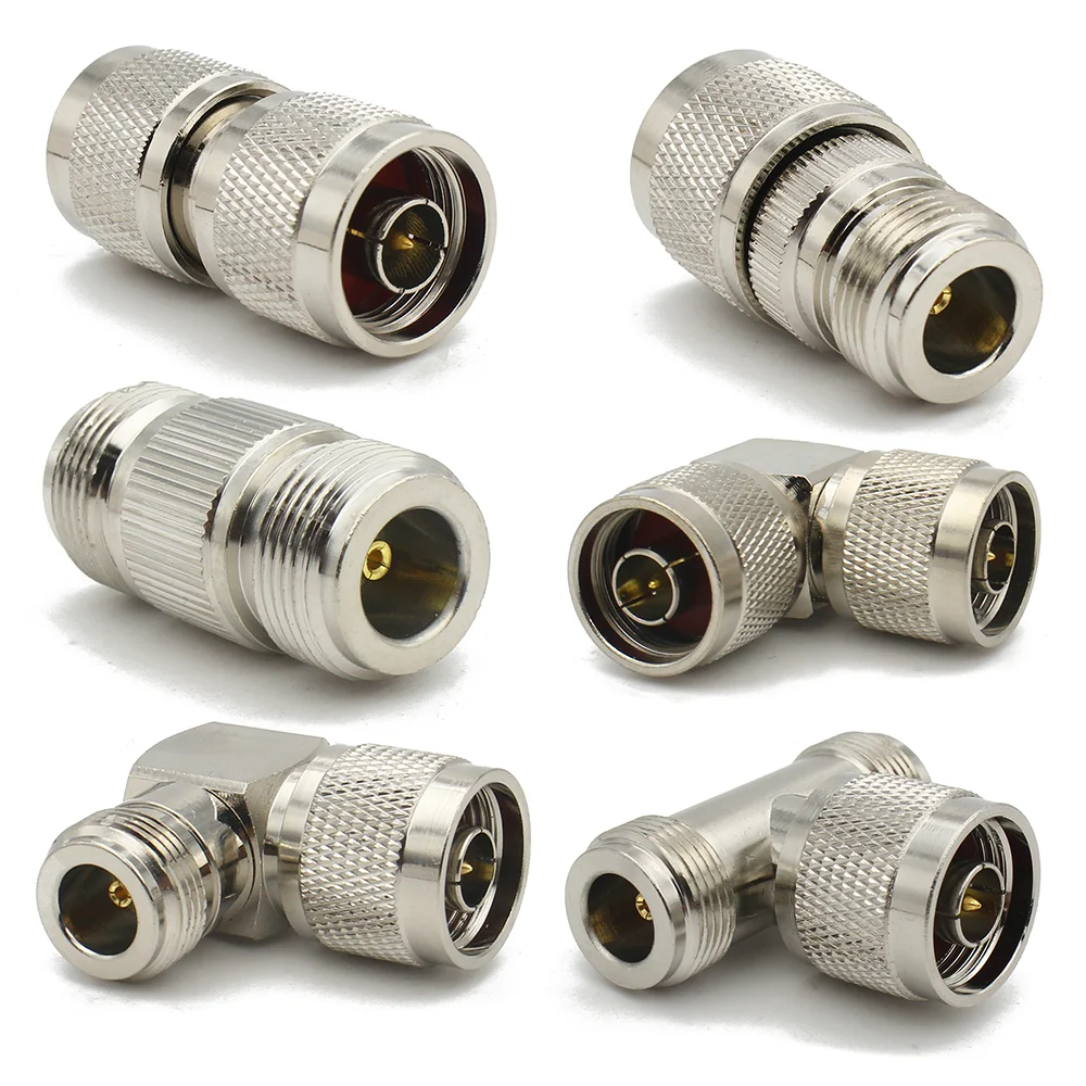 RF-N Type Connector L16 N To N Male Female 90Degree Right Angle 3Way Splitter RF Brass Copper  for coaxial cables