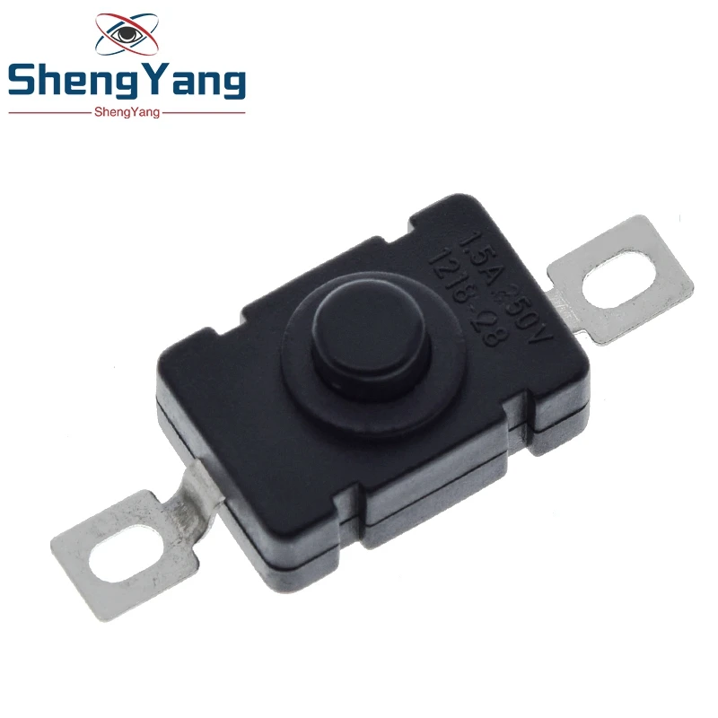 TZT 10pcs KAN-28 1.5A 250V Flashlight Switches Self Locking SMD Type 18 x 12mm Push Button Switches 1812-28A