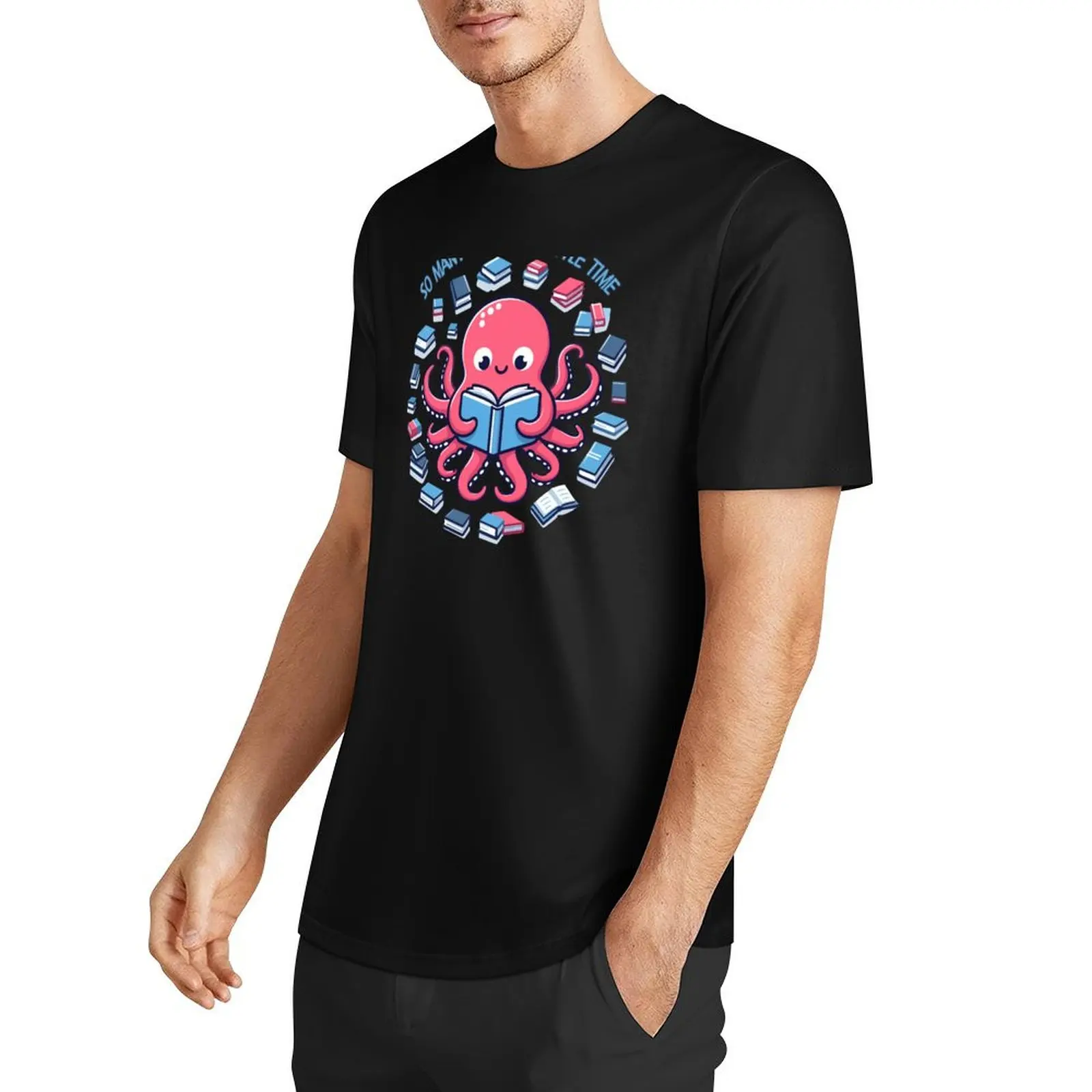 Bibliophile Octopus T-Shirt summer tops shirts graphic tee custom shirt man clothes Men's t-shirts