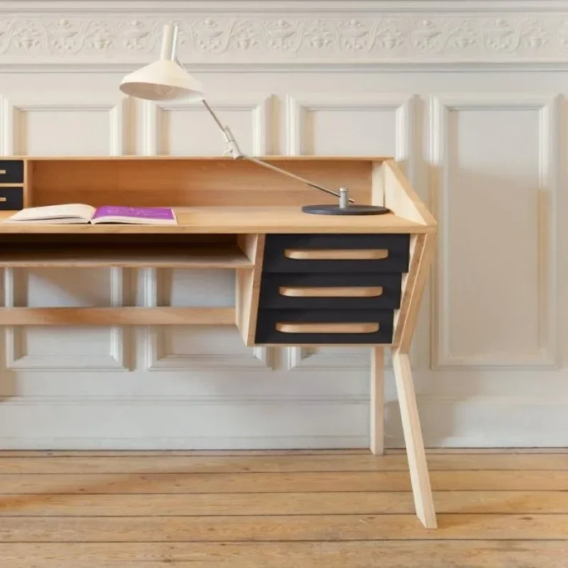 Ash wood desk, study writing desk, simple e-sports table