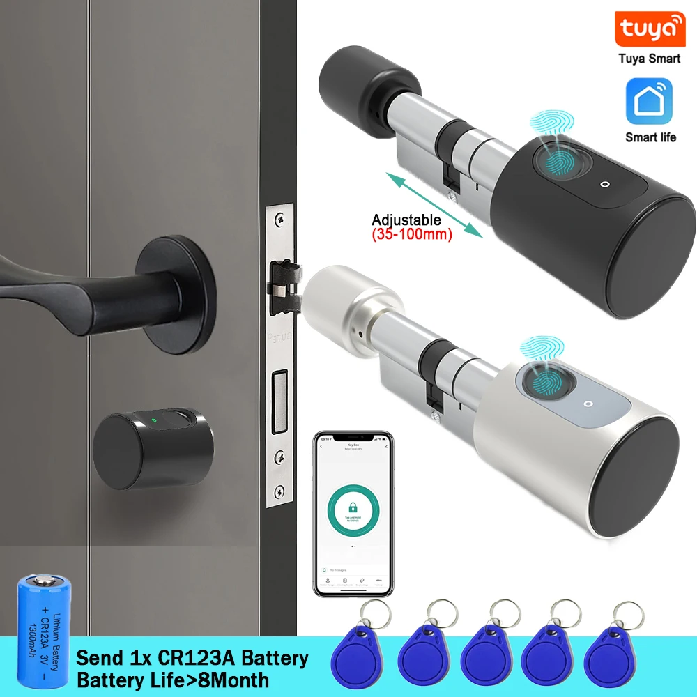Home Tür Smart Lock Zylinder mit Tuya Bluetooth Digital IC-Karte Finger abdrucks chl üssel