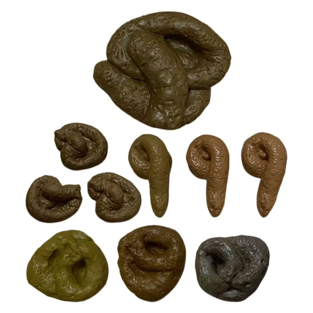 10Pcs Realistic Fake Poop Prank Props April Fools Day Joke Supplies Gag Gift Fun Surprise Lifelike Appearance Easy to Clean